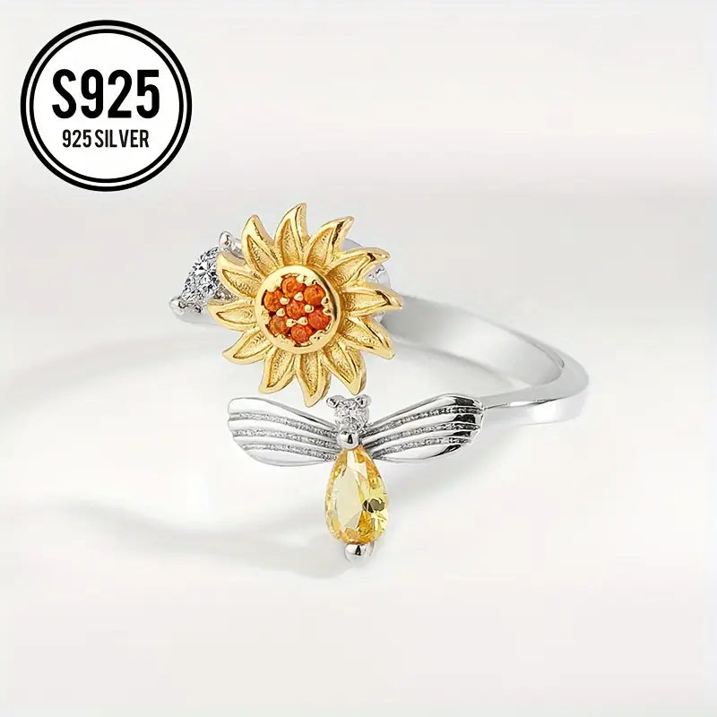 Anillo Giratorio Girasol – Estilo y Serenidad al Alcance de tu Mano